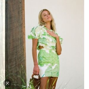 Sabo Skirt Green and White Frill Dress